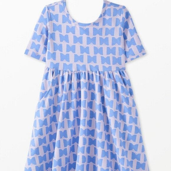 NWT Hanna Andersson Skater Dress with Pockets, Blue Butterflies Size 120 (6-7) - Picture 2 of 8